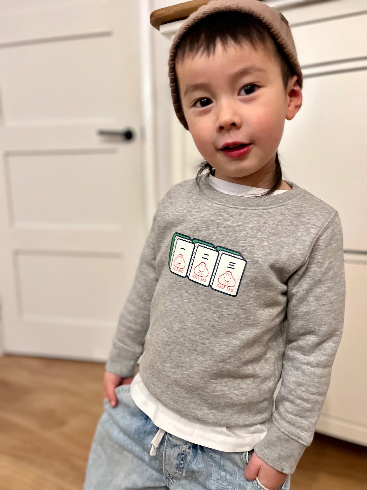 Mahjong 一 二 三 - Baby and Kids Long Sleeve Sustainable Sweater