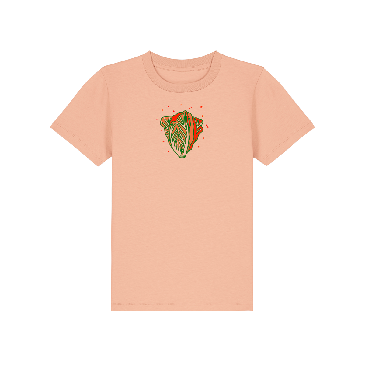 Reproducing the vibrant palette of the original artwork, this 155gsm Fresh Peach coloured 100% organic cotton kid's t-shirt brings Niconico's lucky vibes into a beautiful wearable piece of art - a small Lucky Cabbage on the front and a full back Make Your Own Luck red envelope print on the back help you to bring a huge helping of good luck with you wherever your feet will carry you!