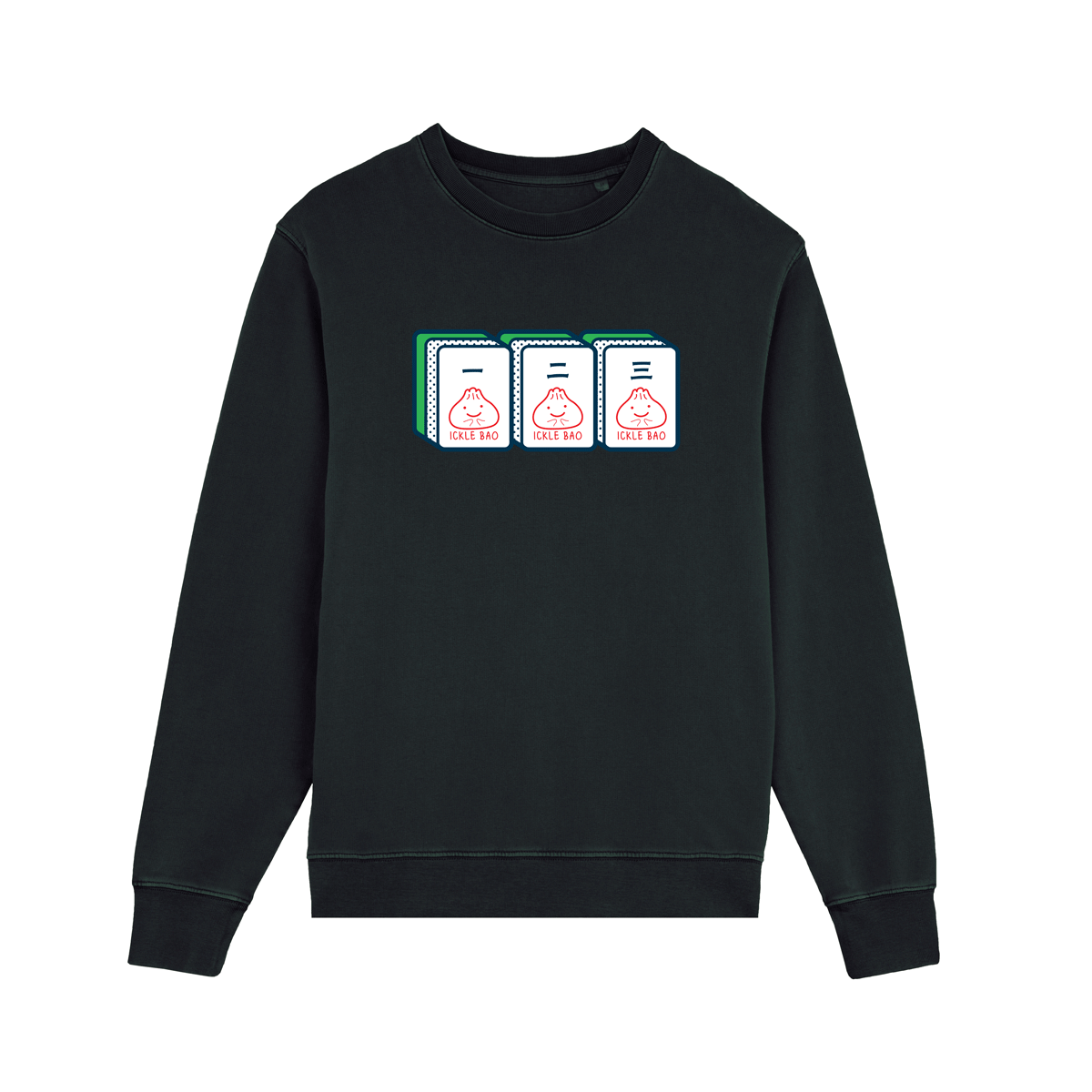 Mahjong 一 二 三 - Long Sleeved Adult Organic+Recycled Sweater (Unisex)