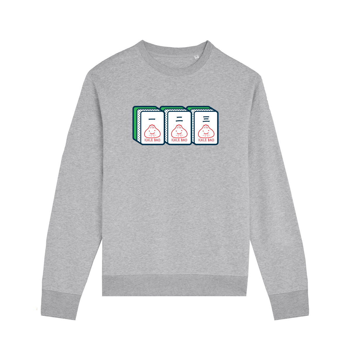 Mahjong 一 二 三 - Long Sleeved Adult Organic+Recycled Sweater (Unisex)