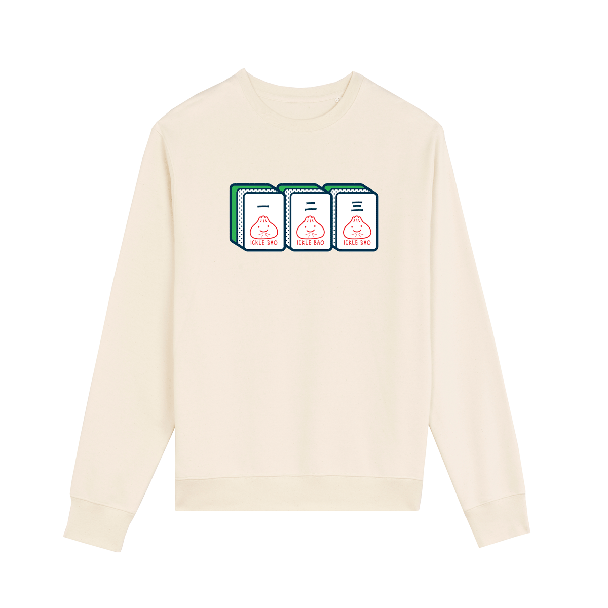 Mahjong 一 二 三 - Long Sleeved Adult Organic+Recycled Sweater (Unisex)