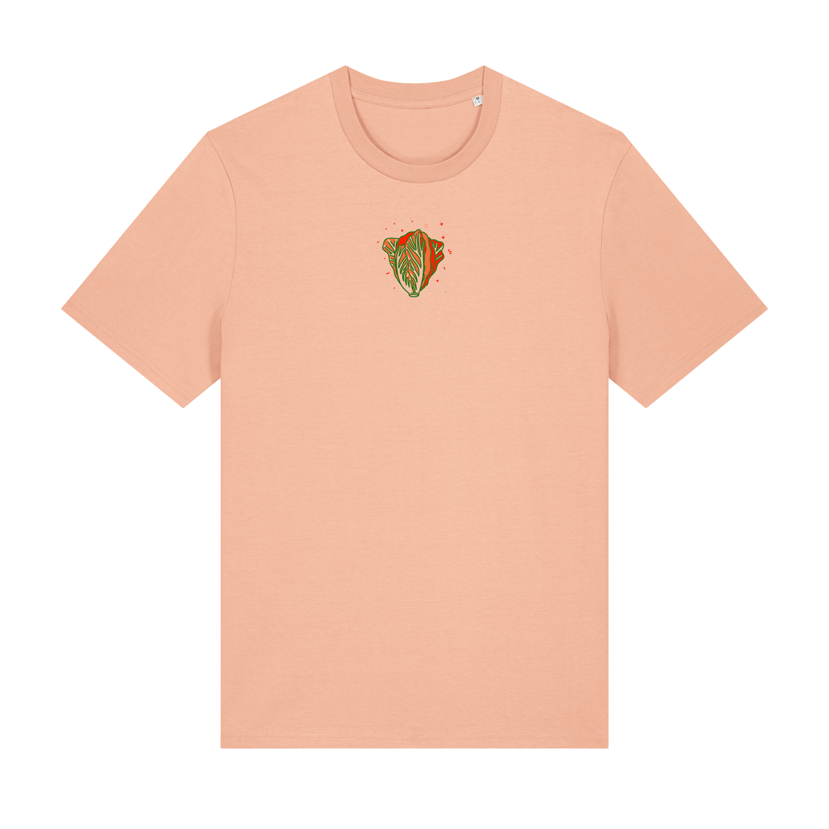 Reproducing the vibrant palette of the original artwork, this 180gsm Fresh Peach coloured 100% organic cotton adult t-shirt brings Niconico's lucky vibes into a beautiful wearable piece of art - a small Lucky Cabage on the front and a full back Make Your Own Luck red envelope print on the back help you to bring a huge helping of good luck with you wherever your feet will carry you!