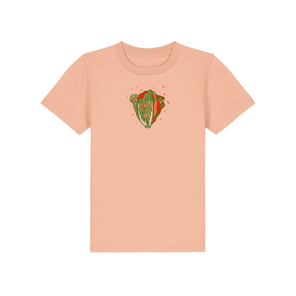 Reproducing the vibrant palette of the original artwork, this 155gsm Fresh Peach coloured 100% organic cotton kid's t-shirt brings Niconico's lucky vibes into a beautiful wearable piece of art - a small Lucky Cabbage on the front and a full back Make Your Own Luck red envelope print on the back help you to bring a huge helping of good luck with you wherever your feet will carry you!