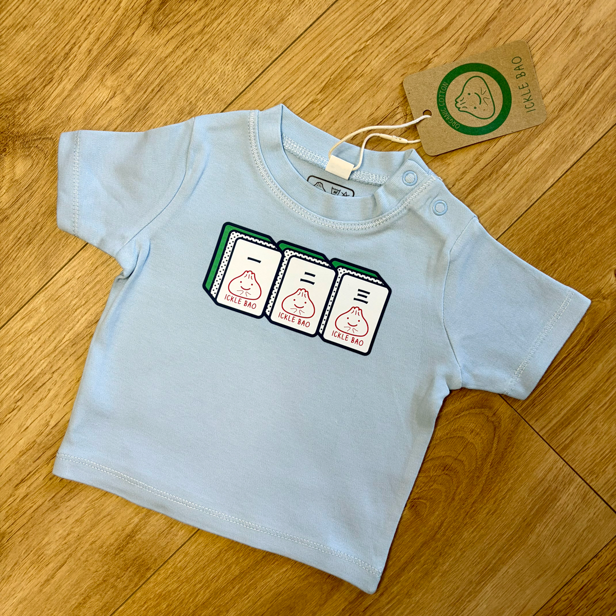 Mahjong Blue Organic Baby T